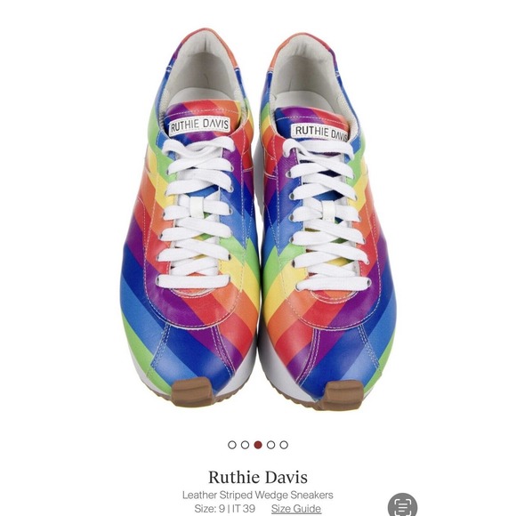 RUTHIE DAVIS RAINBOW "PRIDE" PLATFORM SNEAKERS, RARE FIND! - Picture 2 of 5